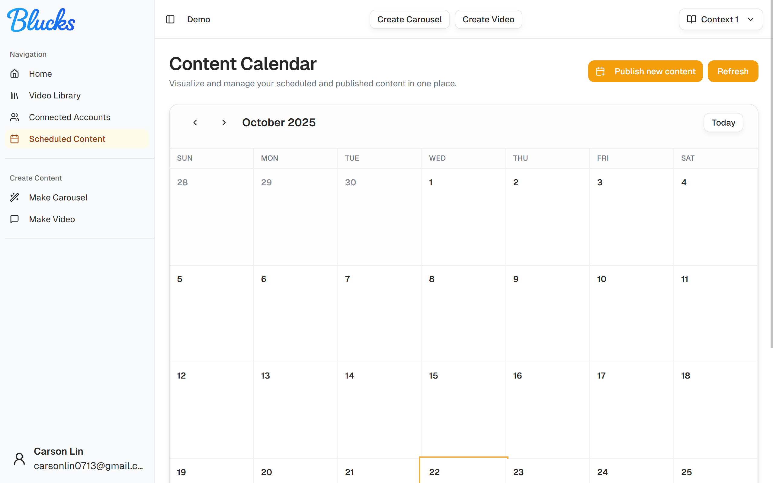 Content Calendar - Schedule and manage your posts